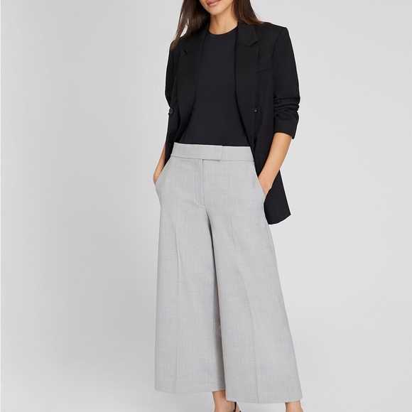 Club Monaco Grey Wide Leg Cropped Trouser - Picture 3 of 3